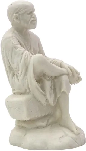 Vista 3 de Estatua de resina Lord Sai Baba para tablero de instrumentos de coche, decoración india, figura religiosa