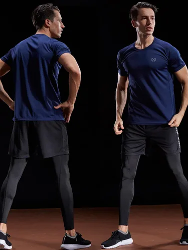 Vista 2 de Neleus Camisetas deportivas de malla para hombre