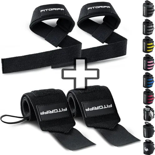 Vista 15 de Fitgriff® Correas de Levantamiento y Muñequeras (Paquete) Soporte Superior para Levantamiento de Pesas y Entrenamientos de Gimnasio - para Hombres