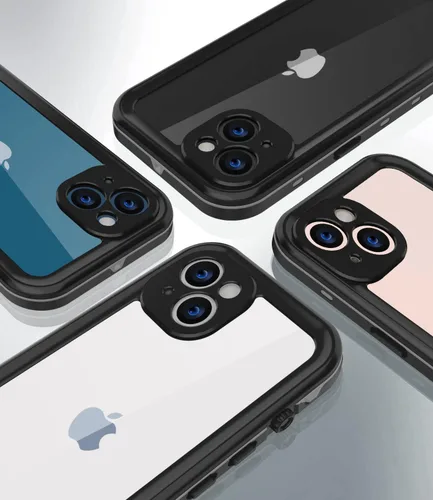 Vista 7 de Funda impermeable diseñada para iPhone 13 Mini, funda de cuerpo completo con protector de pantalla y protector de lente de cámara, a prueba