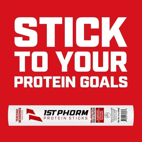 Vista 5 de 1st Phorm Palitos de proteína, Teriyaki sazonado, 0.63 oz de proteína, 15