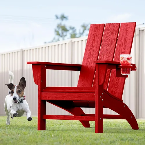 Vista 47 de Silla Adirondack moderna, sillas de patio de plástico HDPE para todo tipo de clima, silla para hoguera, sillas de césped al aire libre para terraza