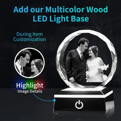 Vista 3 de KSHS Regalos personalizados para mujeres, esposa, hombres, ella, él. Grandes manualidades de cristal personalizadas con tu propia foto, marco