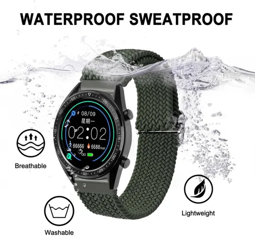 Vista 6 de BISONSTRAP Correas de reloj de nailon, correas trenzadas ajustables para hombres y mujeres, 0.630 in, 0.709 in, 0.748 in, 0.787 in, 0.866 in