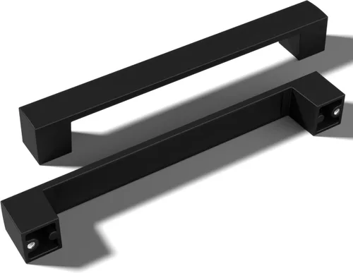 Vista 21 de Paquete de 10 tiradores de níquel cepillado con agujero central de 5 pulgadas Manijas de metal sólido para gabinetes de baño y decoración