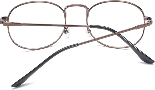 Vista 4 de Gafas retro miopes unisex de metal para distancia Marrón
