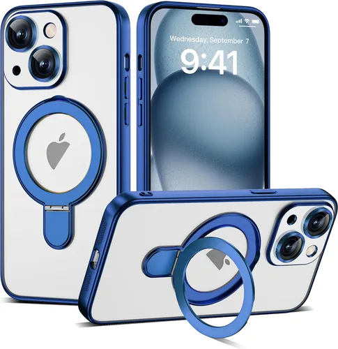 Vista 91 de Funda compatible con iPhone 12 con soporte de anillo magnético invisible [compatible con Mag-Safe] [Protector completo de lente de cámara] Funda