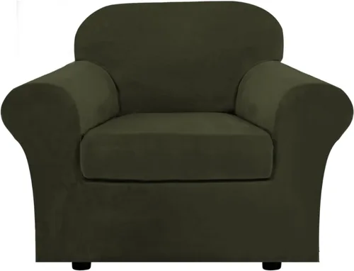Vista 37 de H.VERSAILTEX - Funda elástica para sofá de 2 piezas, funda protectora de terciopelo, suave, con parte inferior elástica, con un ancho de hasta 49