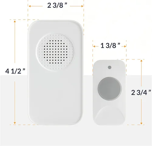 Vista 2 de Newhouse Hardware WCMB - Kit de timbre inalámbrico con batería blanca Timbre de puerta funciona con pilas, timbre de timbre para aula, hogar