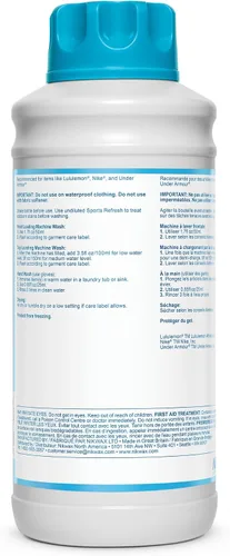 Vista 2 de Nikwax Sports Refresh Detergente líquido desodorante para ropa deportiva. Elimina y evita la acumulación de olores y manchas en ropa deportiva, ropa