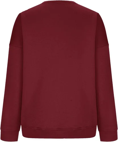Vista 5 de Remember Your Why - Sudadera para mujer, casual, de manga larga, de gran tamaño, cuello redondo, clásica, lisa, cómoda