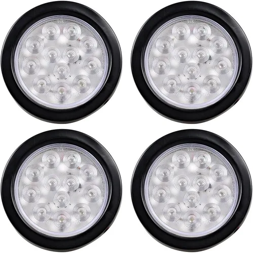 Vista 72 de Kit de tapones de cableado con cubierta de hule para luz trasera LED redonda de 4", 12 ledes, para RV, camioneta