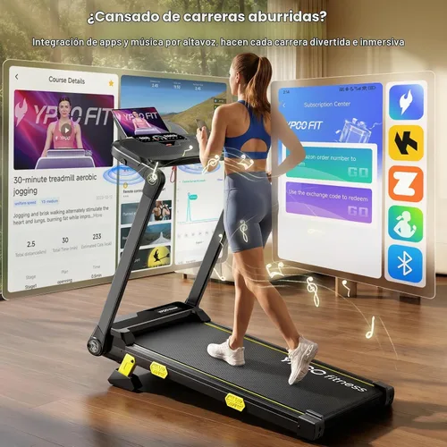 Vista 3 de YPOO 13% Incline Walking Pad Handle 6.2MPH RGB Light Plegable Negro oscuro