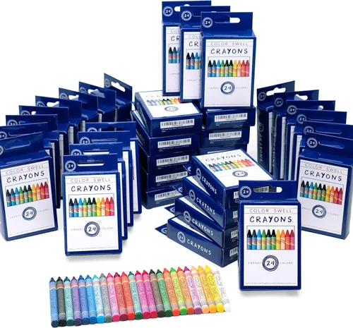 Vista 11 de Color Swell Paquete de 24 crayones – no tóxicos, ideales para niños, estudiantes, adultos y actividades en el aula