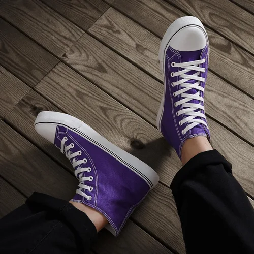 Vista 28 de ZGR Tenis de lona para hombre, con cordones, clásicos, casuales, para caminar