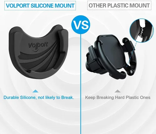 Vista 7 de volport Soporte de automóvil para Pops plegable para enchufe, paquete de 2 soportes de teléfono celular de silicona negra para enchufe Negro