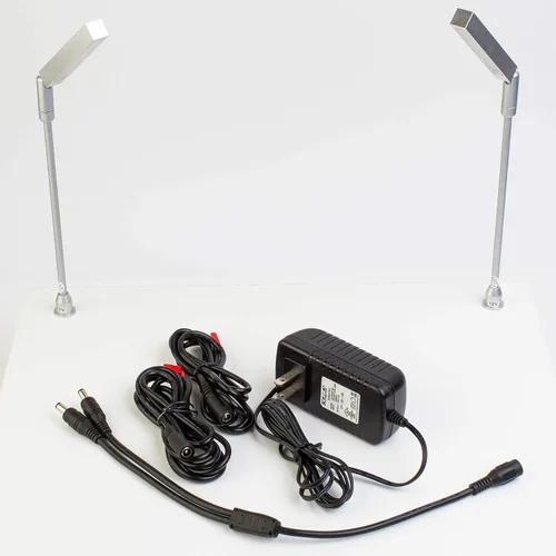 Vista 2 de 2pcs escaparate de la joyería LED poste tallo luz modelo FY-60 plata 6000K