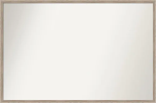 Vista 74 de Amanti Art Espejo de baño blanco para sobre el fregadero, 24 x 27 pulgadas, espejo de tocador rectangular con cuña de madera dura, marco de madera
