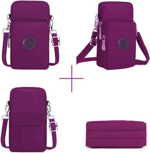 Vista 3 de WITERY Bolso cruzado de nailon impermeable para teléfono celular, monedero para teléfono inteligente para mujer