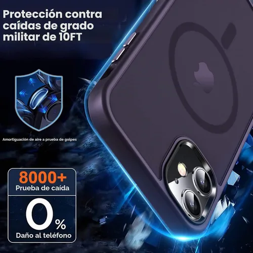 Vista 4 de MOCCA - Funda magnética resistente para iPhone 12 y 12 Pro, compatible con MagSafe, funda con protección contra caídas de grado militar, delgada