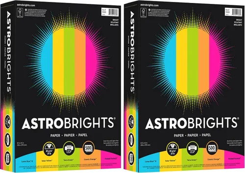 Vista 10 de Papel de colores brillantes, Neenah Astrobrights®, tamaño de papel carta, 24 libras, colores surtidos, resma de 500 hojas