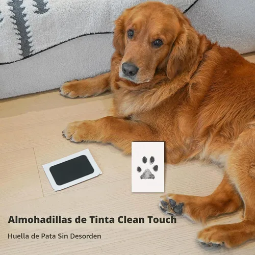 Vista 3 de Kit de huellas sin tinta para perros, gatos y bebés, kit de huellas de manos de bebé y nariz de perro de tacto limpio, kit de huellas de perro sin