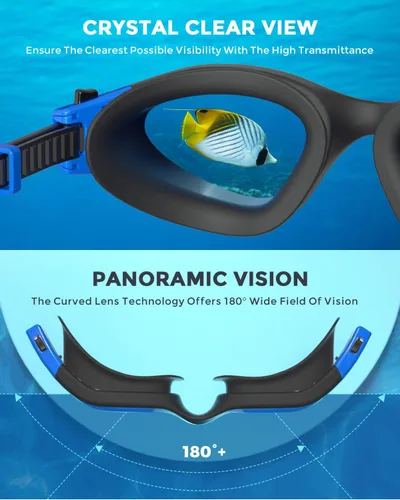 Vista 7 de OMID Kids Swim Goggles, P2mini Polarized Swimming Goggles Comfortable for Age 6-14