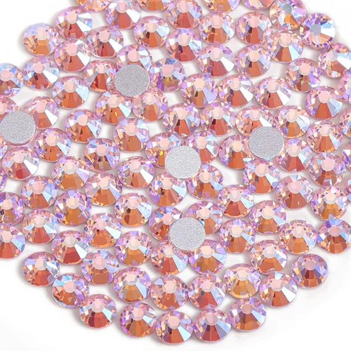Vista 56 de Beadsland 1440 diamantes de imitación de cristal con parte trasera plana, gemas redondas, ámbar, SS3, 0.047-0.055 in