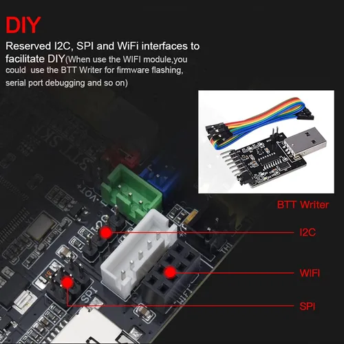 Vista 4 de BIGTREETECH SKR V1.4 Placa de control de 32 bits actualización SKR V1.3 placa base, compatible con TFT35/TFT35 E3/TFT70 pantalla táctil Mini12864