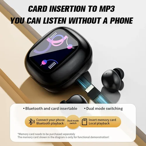 Vista 3 de Pantalla táctil invisible pequeños mini auriculares inalámbricos Bluetooth 5.4 discretos auriculares ocultos para el trabajo, auriculares
