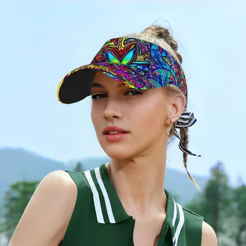 Vista 6 de Visera deportiva de moda, ajustable, protección UV, visera solar para hombres y mujeres