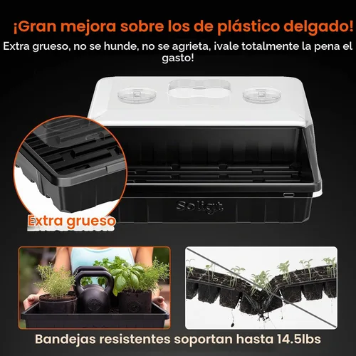 Vista 2 de SOLIGT Juego de 3 bandejas de plástico grueso para principiantes