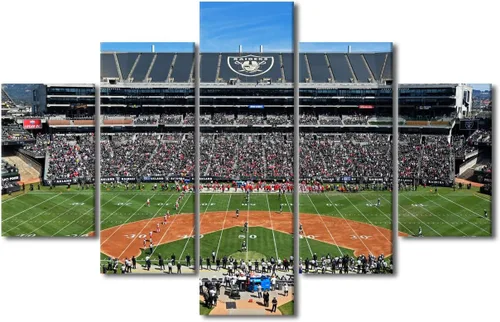 Vista 27 de Arte de pared en lienzo de estadio Allegiant, arte de pared para sala de estar, equipo de fútbol americano, pintura moderna de Nevada Las Vegas