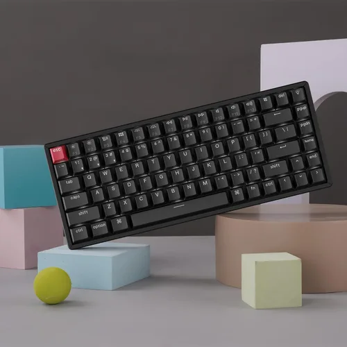 Vista 7 de Keychron K2 75% Layout QMK Teclado mecánico con opciones inalámbricas y con cable Interruptor Super Banana, marco de aluminio con retroiluminación