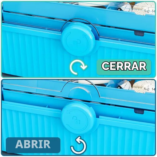 Vista 8 de Caja de plástico de 3 capas para manualidades y caja de herramientas para manualidades, caja de almacenamiento de plástico multiusos con asa
