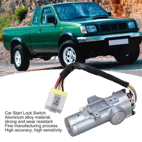 Vista 2 de Aramox Interruptor de arranque de vehículo de coche Cerradura de encendido con cerradura automática de puerta 2 llaves para Navara D22 19972006