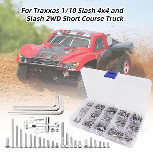 Vista 6 de Kit de tornillos RC M2.5 M3 M4, arandelas, tuercas de bloqueo, clips de cuerpo, pasadores de rueda, llave cruzada, cierre de hardware para 1/10