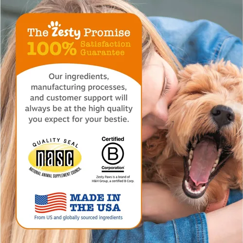 Vista 5 de Zesty Paws Curcumina de cúrcuma para perros, para la movilidad de la cadera y las articulaciones, apoya la salud cardiovascular digestiva canina
