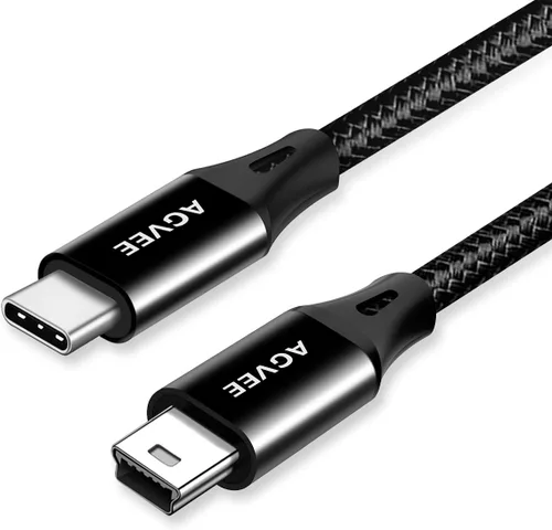 Vista 3 de AGVEE Cable USB-C a mini USB de 1 pie, trenzado duradero Mini-B de 5 pines a tipo C, cargador de datos OTG para Hero 3+, controlador PS3, cámara