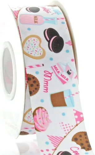Vista 2 de Cinta de grogrén de leche y galletas de 1.5" 5yd