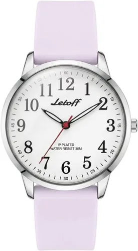 Vista 7 de Letoff Reloj analógico clásico, esfera arcoíris con números arábigos, banda de silicona, resistente al agua hasta 98.4 ft Black/silver