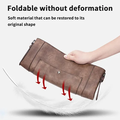 Vista 5 de HKCLUF Vegan Leather Crossbody Bags for Women Large Capacity Boho Bucket Bag Crossbody Purse and Handbags With 2PCS Strap