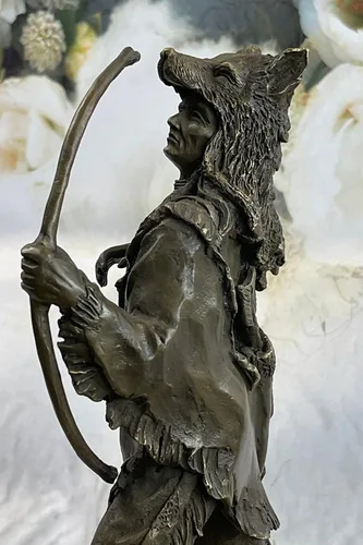 Vista 7 de Indian Native American Art Chief Eagle Portrait Bust Bronze Marble Statue Large Brilliance Sculpture Hot Cast by Think Bronze