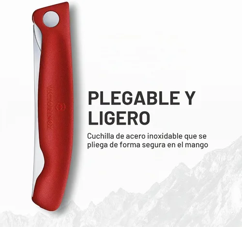 Vista 6 de Victorinox Swiss Classic - Cuchillo de pelar plegable, borde ondulado, color rojo, 4.3 pulgadas