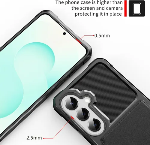 Vista 20 de Funda para Samsung Galaxy S21 Ultra con tarjetero, compatible con soporte magnético para automóvil, resistente a los golpes, resistente, suave, TPU