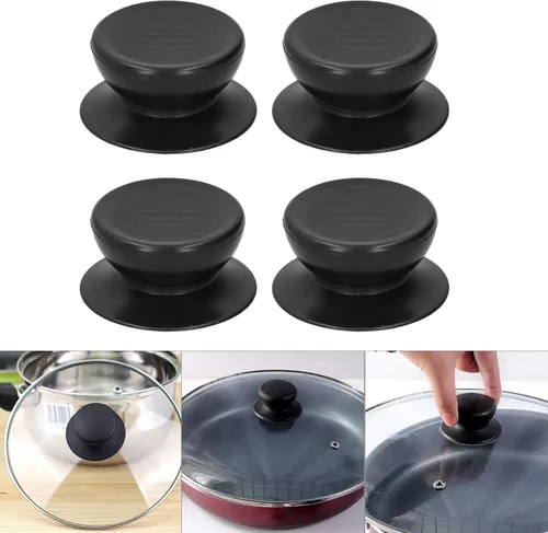 Vista 4 de 4 pomos de repuesto para tapa de olla, pomo superior universal para tapa de olla resistente al calor, asas de sujeción para sartenes y tapas