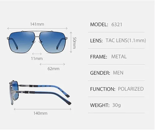 Vista 4 de Haigfore - Gafas de sol polarizadas con marco de gran tamaño para hombres de conducción con protección UV