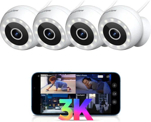 Vista 16 de LaView Cámaras de seguridad 4K de 8MP con cable para exteriores e interiores, IP65, Sensor Starlight y visión nocturna de 100 pies, detección