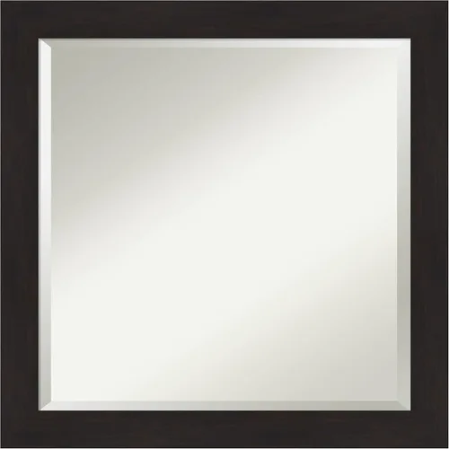 Vista 112 de Amanti Art Espejo de baño marrón para sobre lavabo, espejo rectangular de 24x20 Caleb Brown para tocador, marco rústico pequeño de estilo campestre