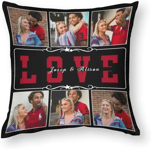 Vista 12 de Funda de almohada personalizada para fotos, regalos personalizados para fanáticos de los deportes para hombres, novios, fundas de cojín